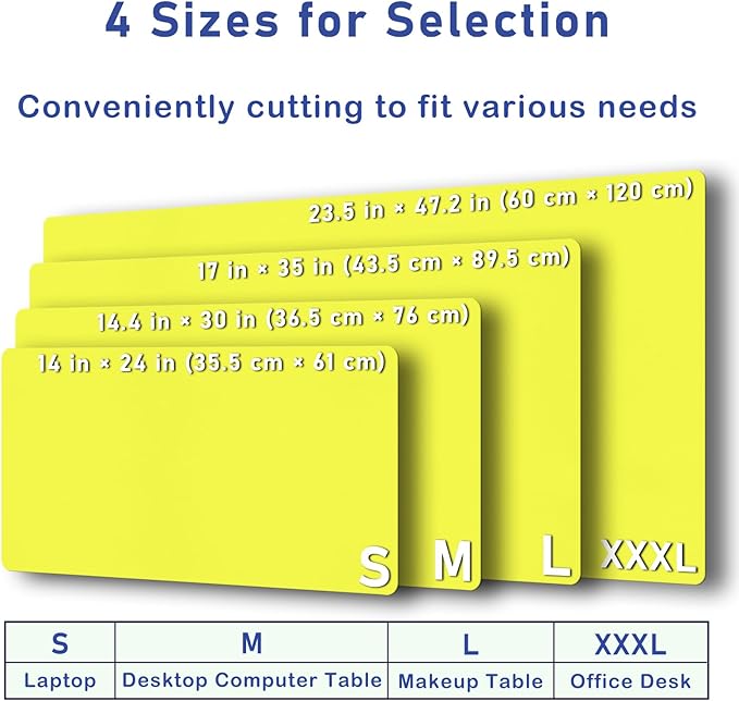 Boutilon Leather Desk Pad Protector,Non-Slip Mouse Pad,Laptop Desk Pad,Office Mouse Mat,Waterproof Leather Desk Blotter,Desk Writing Pad for Office and Home (S-Lemon,24"x 14")