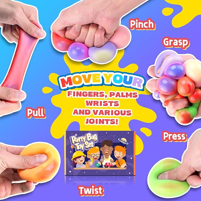 24Pcs Slow Rising Stress Balls,Color-Chaning Stress Balls for Kids,Fidget Sensory Toys for Relief,Autism Toys,Stocking Stuffers,Kids Party Favors