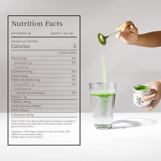 Chaism Ceremonial Grade Matcha Green Tea Powder - Premium First Harvest USDA Organic Gluten-Free Vegan, 100% Pure Unsweetened No Additives, 1.06oz Tin