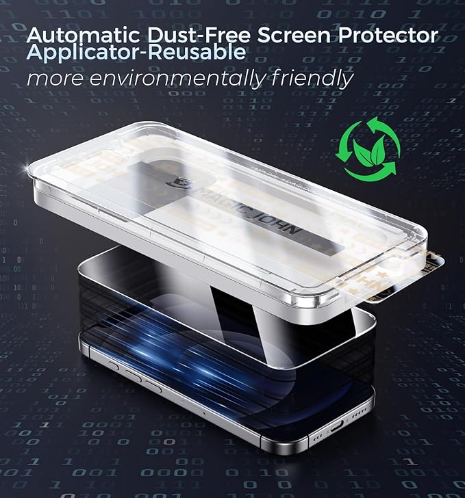MAGIC JOHN 3rd Gen Upgraded for iPhone 12/12Pro Screen Protector 6.1 Inch,HD Clear,Shatterproof Tempered Film,Auto Dust-Elimination,Bubble Free,Easy Installation,2 Pack