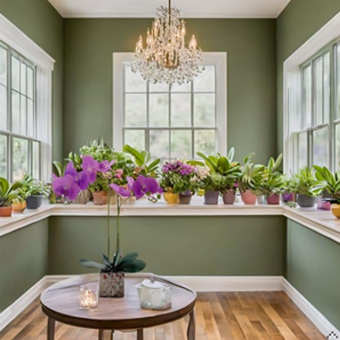 LISU Artificial Orchids, Silver Vases, Home Decoration Flower Arrangements,Purple Orchids Fake Flowers in Vases.