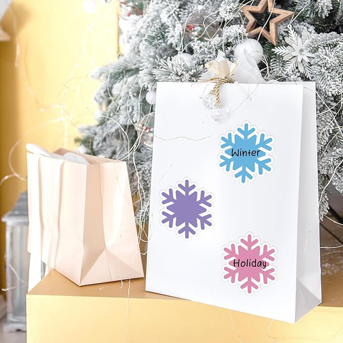 24 Packs Winter Snowflake Sticky Notes Pink Blue Purple Memo Pad 6 Colors 3 x 2.6 Inch Reminder Notepad for Christmas Annotating Office Classroom, 480 Sheets