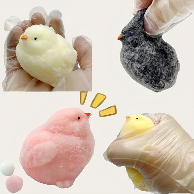 5 Pcs Taba Squishy Chick,Taba Squishy Toys,5 Color Chicks Sensory Toys,Soft Tabba Squishys Stress Relief Squeeze Toy