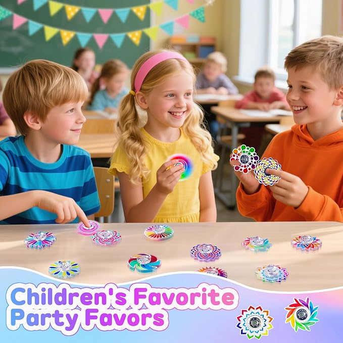 50 Pack Fidget Spinner, Mini Sensory Fidget Toys Bulk Adults Kids 4-8-12 with Autism ADHD, Anxiety Toys Stress Relief Teen Boy Bulk Gifts, Classroom Prizes Goodie Bag Stuffers Party Favors
