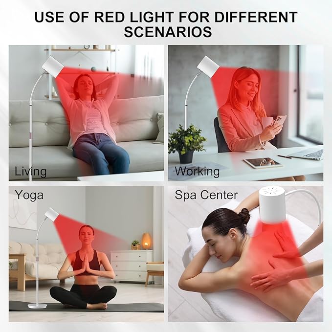 Red Light Therapy for Body, 940nm & 850nm & 660nm Infrared Light Therapy Lamp, COB Chip Infrared Device for Face and Body at Home