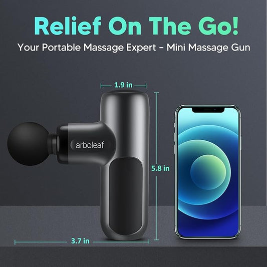 arboleaf Mini Massage Gun Deep Tissue, Percussion Muscle Massager for Back Pain Relief, Small Massage Gun with Case Travel Size, Handheld Quiet, Portable
