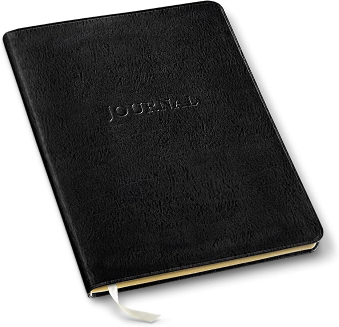 Gallery Leather Journal Notebook - 192 Pages, Softcover, For Men and Women, For Writing, Work & Travel, Handcrafted - Freeport Black - 8 x 5.5, Desk Lined