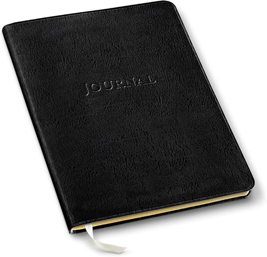 Gallery Leather Journal Notebook - 192 Pages, Softcover, For Men and Women, For Writing, Work & Travel, Handcrafted - Freeport Black - 8 x 5.5, Desk Lined