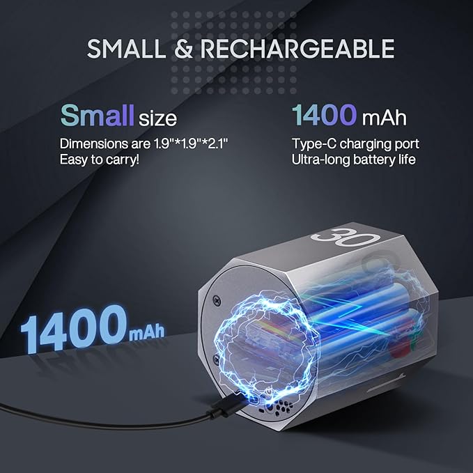 Digital Pomodoro Timer,Frosted Metal Productivity Cube Timer,1.8 in LED Digital Large Screen and Auto-Rotating Display,1/3/5/10/25/30/60min & Custom Time, Silent & Alarm,for Office, Study, Work(Grey)