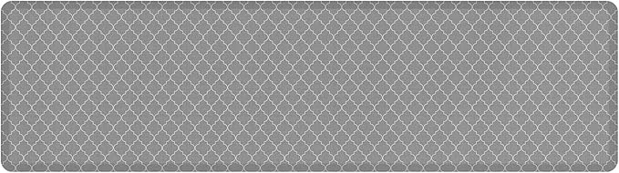 GelPro Anti-Fatigue Designer Comfort Kitchen Floor Mat, 30x108, Trellis Grey Stain Resistant Surface with 3/4” Thick Ergo-Foam Core for Health and Wellness