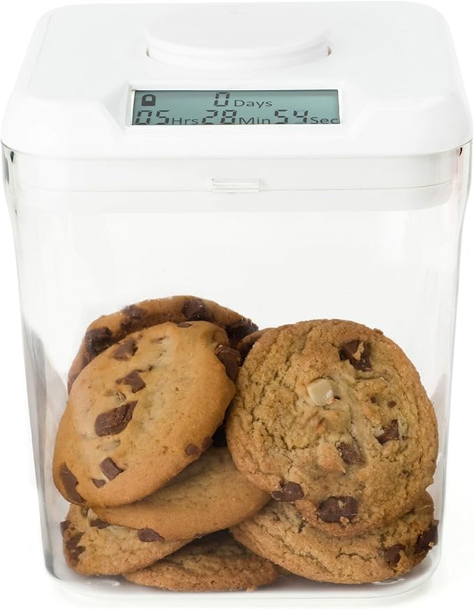 Kitchen Safe kSafe Time Locking Container, Medication Lock Box, Break Bad Habits - Quit Smoking, Snacking, Drinking & Gaming Addiction, Phone Jail, Family Time (Medium, White Lid + 5.5” Clear Base)