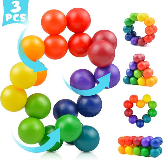 3PCS Autism Sensory Toys for Autistic Children , Sensory Fidget Toys for Adults Kids, Autism Toys for Toddlers 3-4, Travel Toys Gifts for Kids Ages 3 4 5 6 7+ ,Toddler Toys for Boys(A)