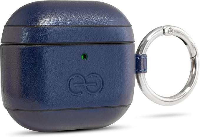 Dreem Om Case Cover with Keychain Clip Compatible with AirPods 4 for Apple AirPods 4th Generation, Vegan Leather AirPod Case for Men & Women, Luxury Earbuds Accessory for iPhone - Royal