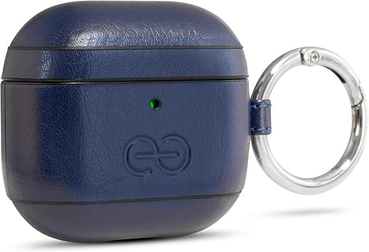 Dreem Om Case Cover with Keychain Clip Compatible with AirPods 4 for Apple AirPods 4th Generation, Vegan Leather AirPod Case for Men & Women, Luxury Earbuds Accessory for iPhone - Royal