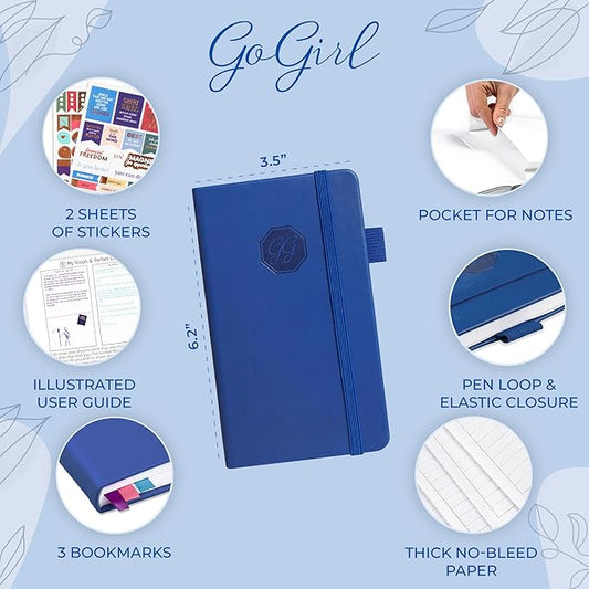 GoGirl Planner and Organizer for Women – Pocket Weekly Planner, Goals Journal & Agenda for Time Management & Productivity. Undated (Royal Blue)