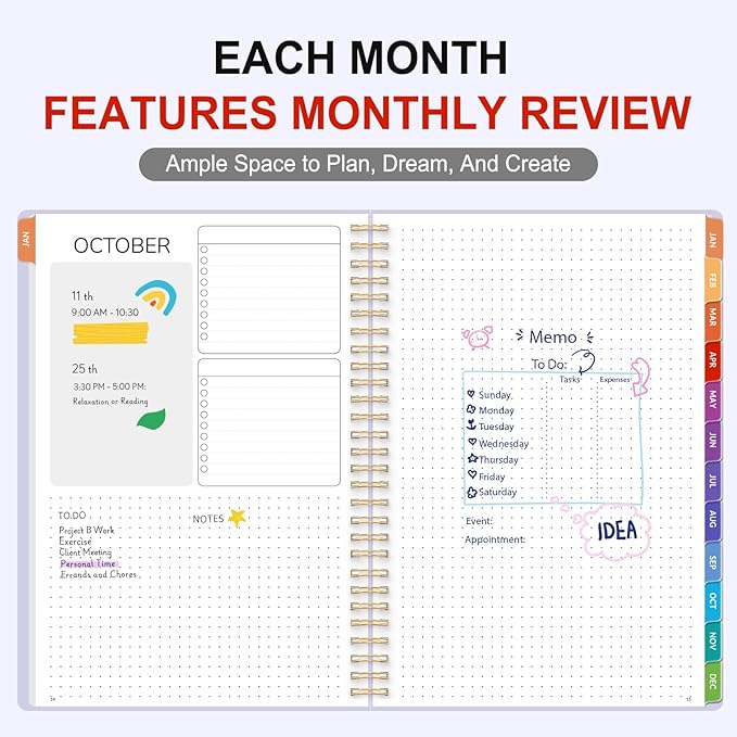 GNL Monthly Planner 2026-2027, 2 Year(27 Months) Calendar Planner, Oct. 2025 - Dec 2027, 7" x 10" Monthly Spreads & Yearly Planner, Perfect for School Office Home Planning, Purple