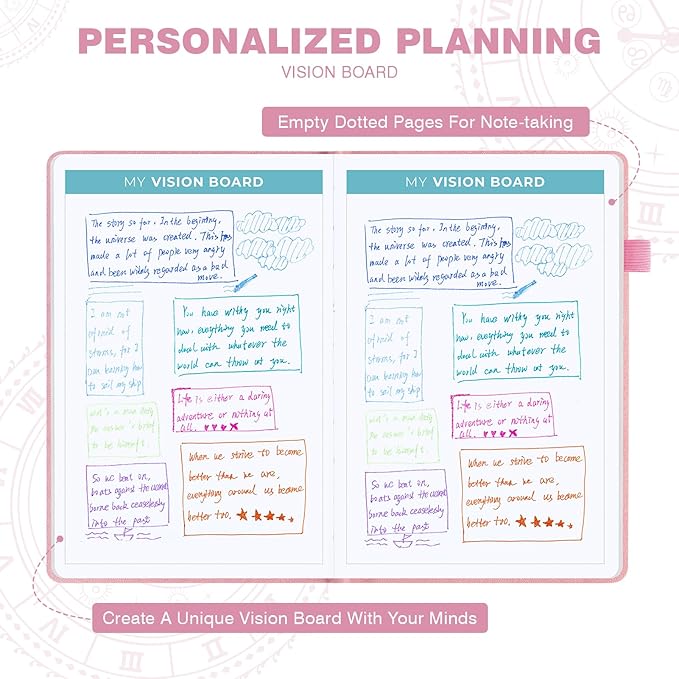 2025-2026 Undated 12 Month Planner Hardcover (5.5x8.5") - Weekly & Monthly Academic Life Organizer, Productivity Journal, Thick Paper, Sticker, Bookmark, Pen Loop(Pink)