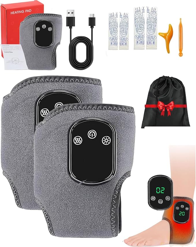 Pure Relief Foot Massager, Pureita Foot Massager,3 Vibration & 5-Temp Settings, Wireless Purerelief Triple Action Massager, Smart Timer, Touch Screen, for Pain Relief, Swelling(2Pcs)