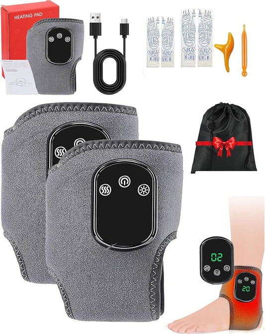 Pure Relief Foot Massager, Pureita Foot Massager,3 Vibration & 5-Temp Settings, Wireless Purerelief Triple Action Massager, Smart Timer, Touch Screen, for Pain Relief, Swelling(2Pcs)