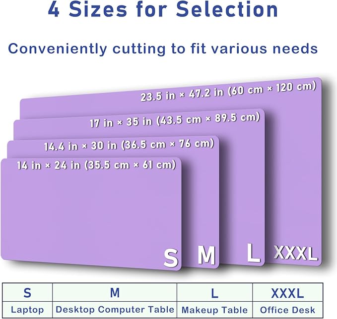 Boutilon Leather Desk Pad Protector,Non-Slip Mouse Pad,Laptop Desk Pad,Office Mouse Mat,Waterproof Leather Desk Blotter,Desk Writing Pad for Office and Home (L-Purple,35"x 17")