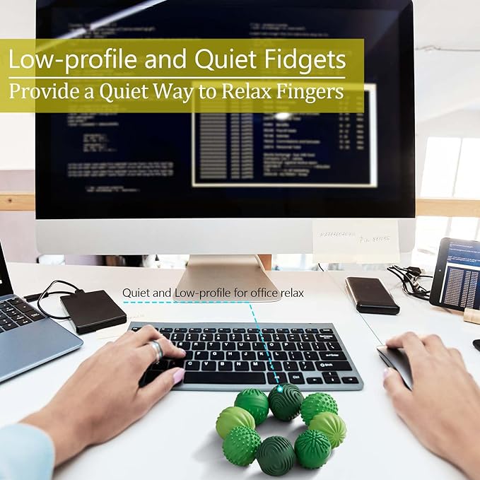 Silicone Magnetic Balls Fidget Toys for Adults & Teens,8PCS Stress Relief Sensory Toys for Autism ADHD Anxiety,Fun Textures Gadgets,Office Desk Toy,Stocking Stuffers for Women Men Teen Gifts