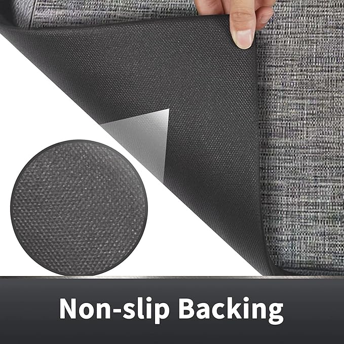 J&V TEXTILES Hillside Oversized Oil- and Stain-Resistant Anti-Fatigue Kitchen Mat (2-Pack Gray)*