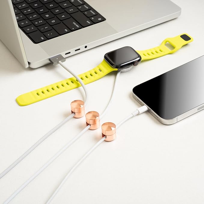 Cable Anchors for Desk Organization | Premium Aluminum Cord Organizers | Charger + Cable Management Clips for Home & Office | Stylish, Sturdy, & Functional | (3 Pack) (Copper)