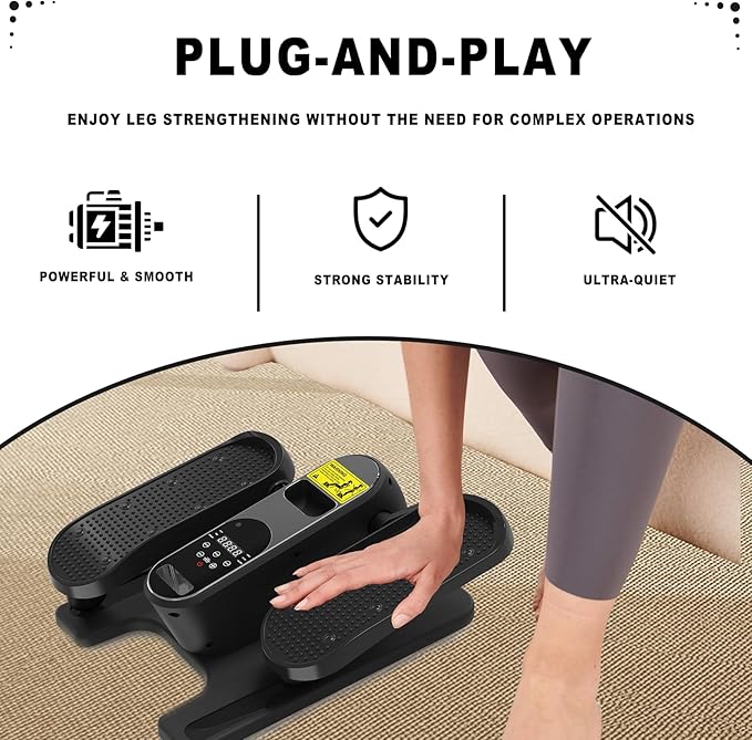 Under Desk Elliptical Machine Quiet Portable Elliptical Machine Ellipse Leg Exerciser with Remote Control and 12 Adjustable speeds