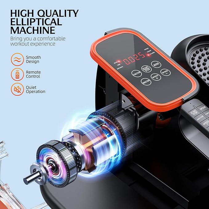 Under Desk Elliptical, Ellipse Leg Exerciser While Sitting for Seniors, Quiet Portable Electric Seated Pedal Exerciser with Remote Control and 12 Adjustable Speeds for Home Office