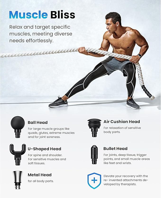 BOB AND BRAD C2 Max Massage Gun with Metal Head, Massager Gun Deep Tissue, Electric Back Massagers for Professional Athletes Home Gym, Muscle Massage Gun, FSA and HSA Eligible