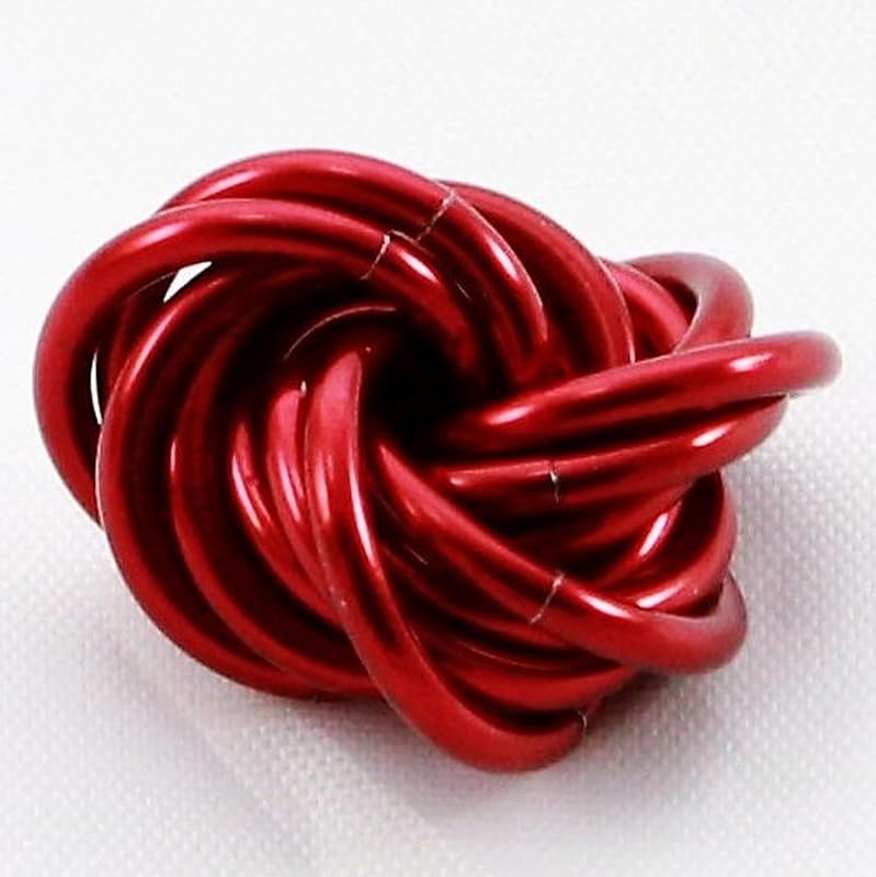 Möbii Fidget Ball (Solid Color): Quiet Mobius ADHD Anxiety Stim Stress Relief Toy Tool for Home Travel Office or Desk (Small, Full, Ruby)