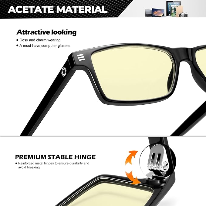 ANYLUV Blue Light Glasses Men Woman, Blue Light Blocking Glasses for Computer Gaming, Eye Strain Relief Eye Protection