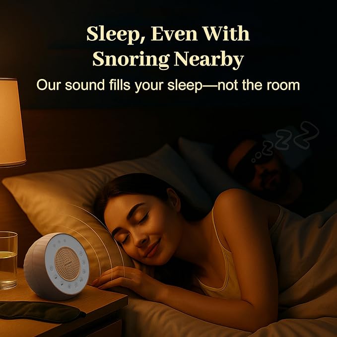 Housbay White Noise Sound Machine for Sleeping, 31 Soothing Sounds, Small Sleep Machine for Adults, Wood Grain Design for Bedroom & Noise Canceling