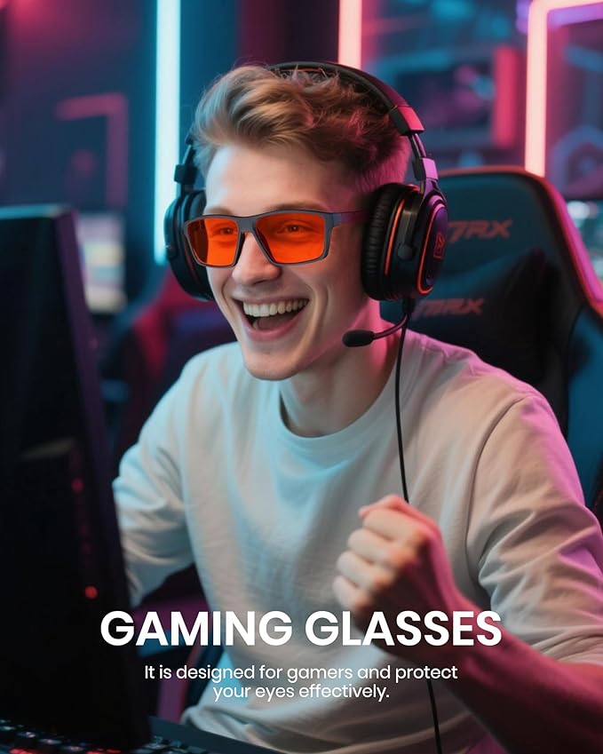 Cyxus Gaming Glasses for Men Women Blue Light Glasses for Computer Screen Reduce Eye Strain Sleep Better 8303