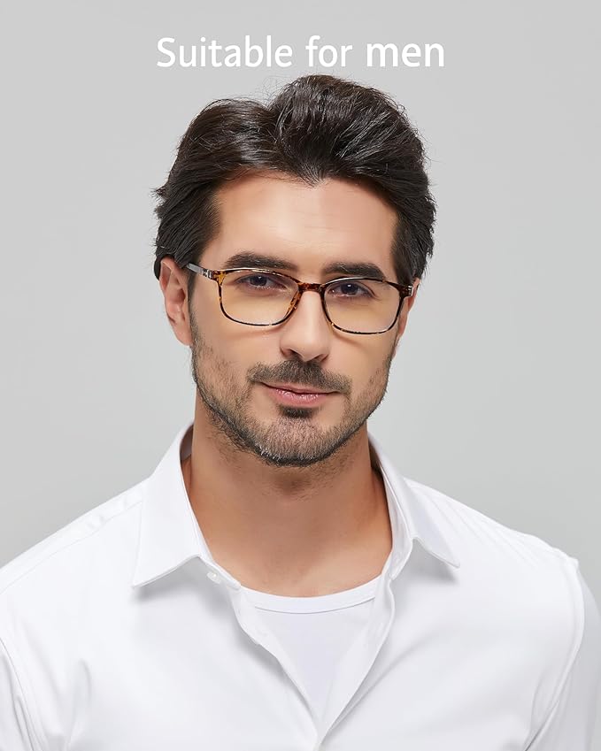 ANRRI Blue Light Blocking Glasses Anti Eyestrain UV Filter Computer Game Eyeglasses Lightweight Tortoise Frame