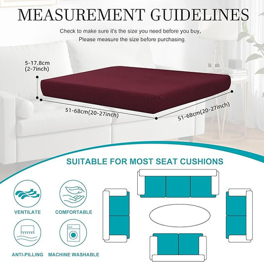 12Pcs Stretch Patio Cushion Covers,Outdoor Couch Covers Replacement,Outdoor Couch & Sofa Slipcovers,for Patio Furniture Cushion Covers,Washable Reusable Furniture Protector (Wine red,Cover Only)