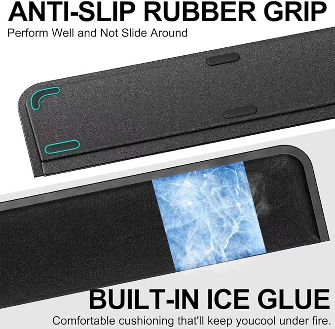 Computer Keyboard Wrist Rest Pad, Ergonomic Soft Memory Foam Wrist Support w/Anti-Slip Rubber Base, Black (Ice Silk Cloth, 15.35 in*3.54 in*1.1 in)