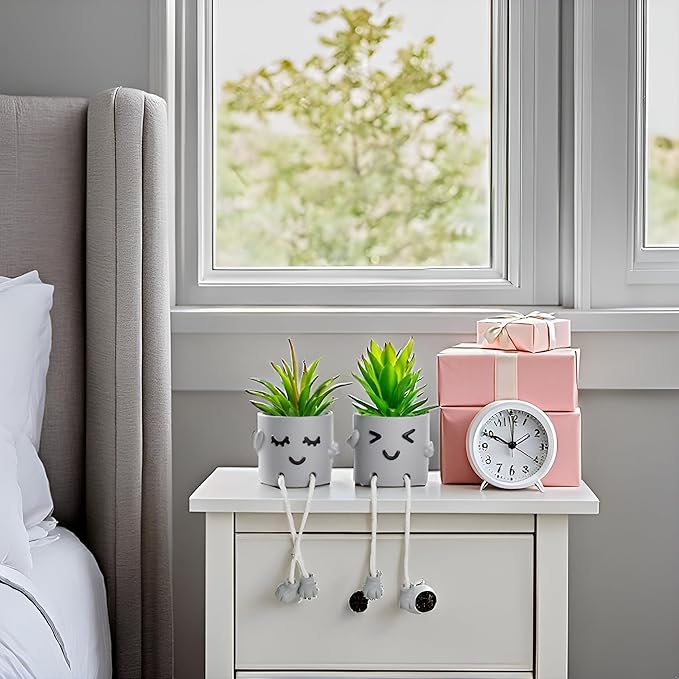 Lifelike Artificial Succulent Plants with Creative Pots, Realistic Faux Greenery for Home, Office, Bathroom, Bedroom, Kitchen, and Desk Decor, Long-Lasting Maintenance-Free Decor Home Office