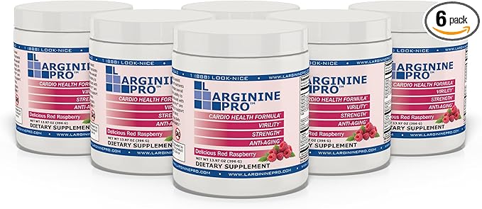 L-ARGININE PRO | 5,500mg L-Arginine Plus L-Citrulline 1,100mg Raspberry Powder Drink Mix Supplement for Increased Nitric Oxide Production