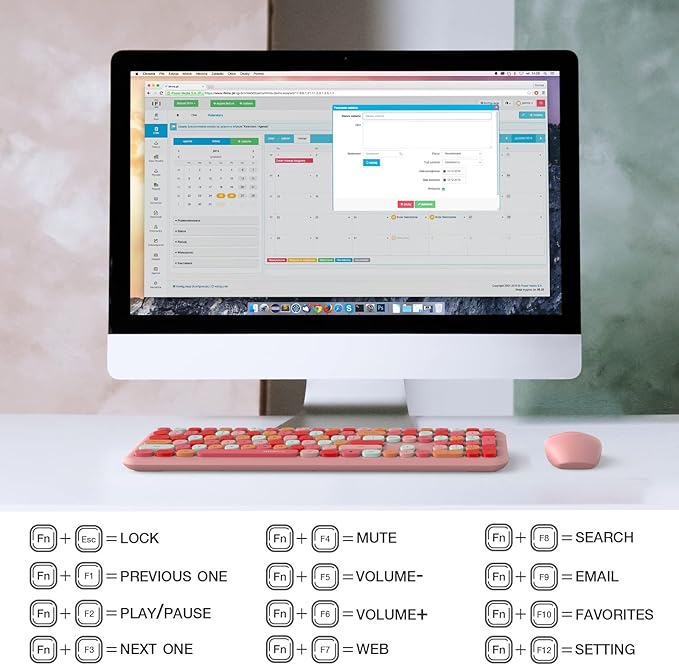MOFII Wireless Keyboard and Mouse Combo Silent, Slim Compact 2.4G USB Full Size , Cute 110 Keys Keyboard for PC, Notebook, MacBook, Tablet, Laptop, Windows System