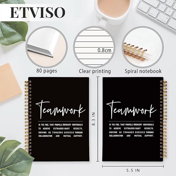 Teamwork Gifts Notebook, Work Journal Notebook for Women Men Team Members, Funny Office Gifts for Coworkers, Funny Office Supplies, Hardcover Spiral Notebooks 5.5x8.3 Inch