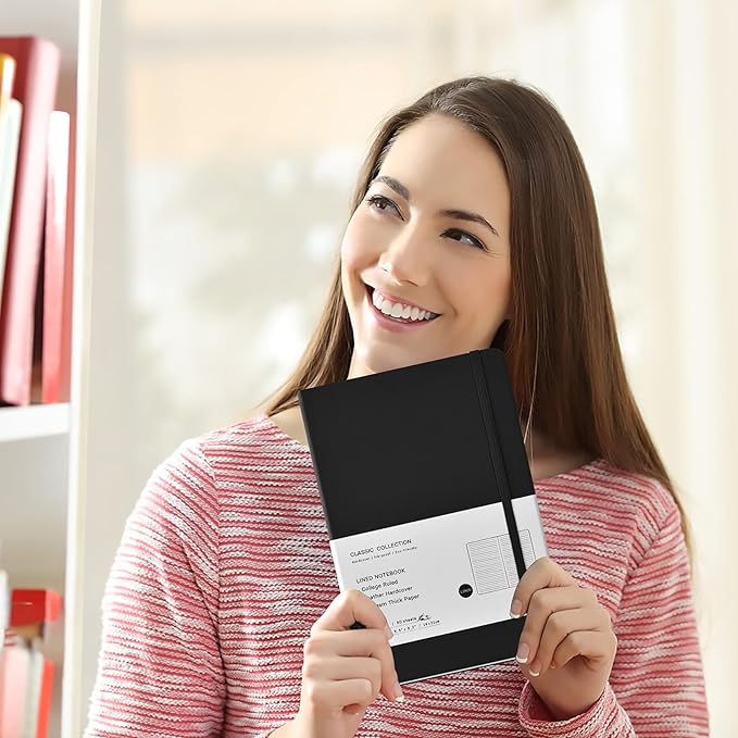 Coopay 6 Pack A5 Journal Notebooks Bulk, 160 Pages, 100GSM Thick Paper, 8.3 x 5.5 inch Hardcover Lined Leather Journals for Writing Office School Business Work Men Women (Black/Brown/Green)