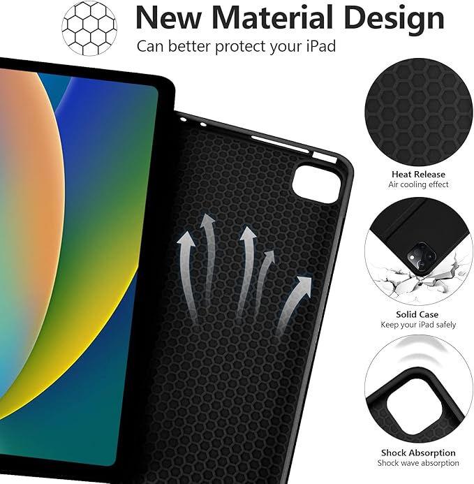 besky Keyboard Case for iPad Pro 12.9 inch (5th, 6th Generation) & New Air 13 inch M2 (Only Applies to 3 iPads Model) - Wireless Detachable Keyboard- Pencil Holder, with Auto Sleep/Wake Function