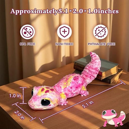 Taba Squishy, Ultra-Soft Gecko Squeeze Toys for Kids Adults, Fidget Sensory Stress Relief Squishies Toys, Food-Grade Silicone Cute Anxiety Relief Party Favors Gifts for Girls & Boys