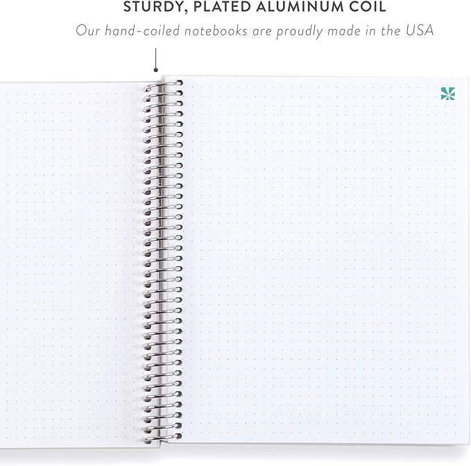 Erin Condren 7" X 9" Spiral Bound Dot Grid Journal Notebook - Mid Century Circles, 5Mm Dot Grid, 160 Page Writing, Drawing & Art Notebook, 80Lb Thick Paper, Stickers Included