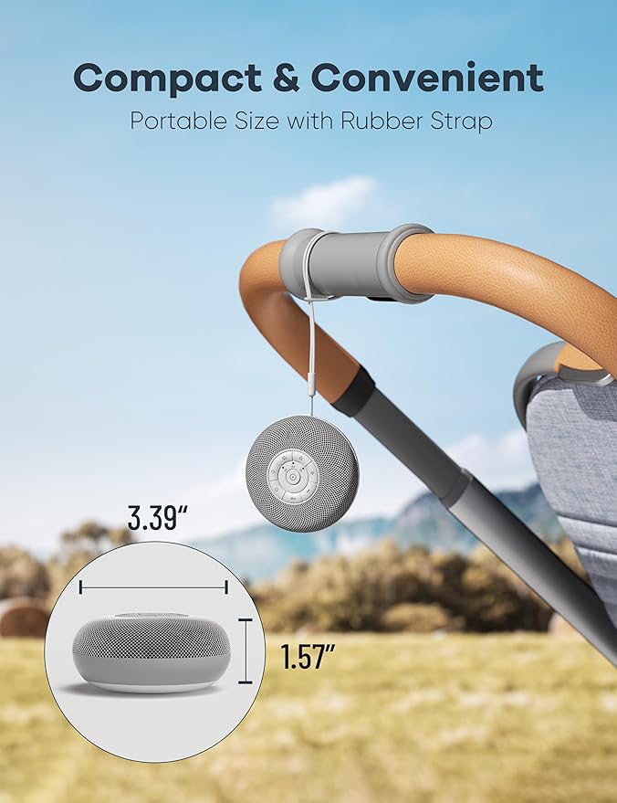 Portable Sound Machine Baby, Long Battery with Loud Bluetooth Speaker, 39 Special Soothing Sounds, White Noise Sound Machine for Sleeping