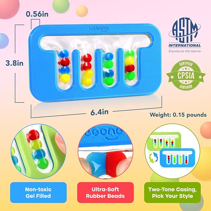 Squishy Sensory Fidget Toys for Kids: Quiet Fidgets for Toddlers Children Autism Calming, Anxiety Stress for Classroom Office Travel, Color Sorting Fine Motor Skills Montessori Toys for Proschool