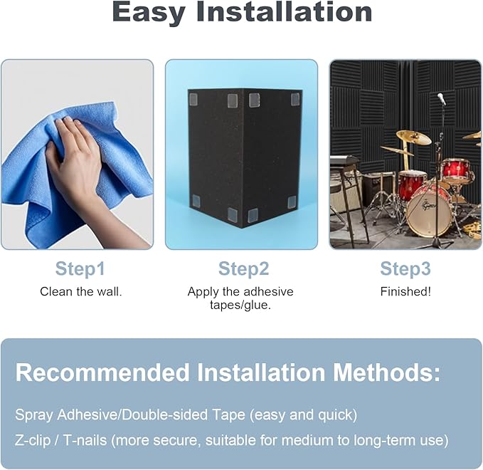 12 Pack Bass Traps Corner Acoustic Foam Corner 7''x7''x12'' Sound Proof Foam Panels for Walls Acoustic Wall Panels for Music Room Home Recording Studio