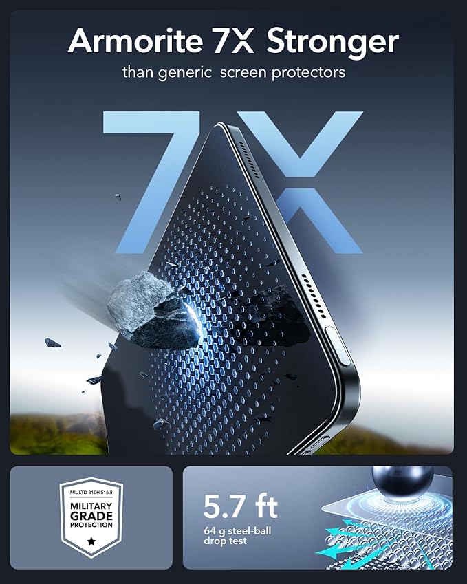 ESR 2 Pack Armorite Screen Protector for iPad Air 13 Inch M3/M2 (2025/2024), 9H Hardness Tempered Glass Film with UltraFit Tray, Military Grade Protection, HD Clarity, Dust and Bubble Free