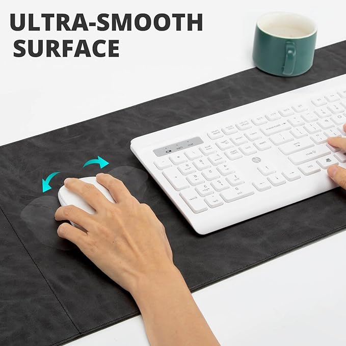 Magnetic Wireless Charging Mouse Mat, 31"x11.7" Large Mouse Pad with Wireless Charging, Microfiber Leather Office Desk Pad, Waterproof Extended Computer Keyboard Desk Mat for Office & Home, Laptop